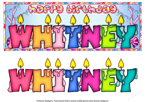 BIRTHDAY CANDLES NAMES - WHITNEY