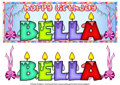 BIRTHDAY CANDLES NAMES - BELLA