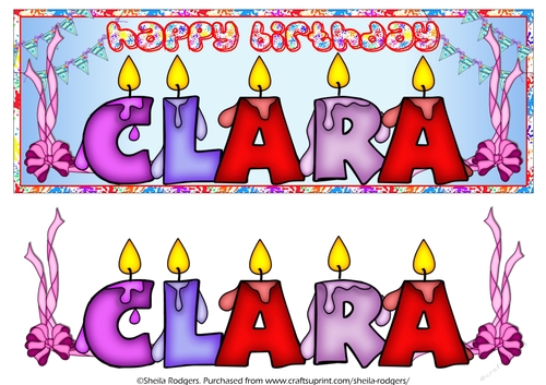 BIRTHDAY CANDLES NAMES - CLARA