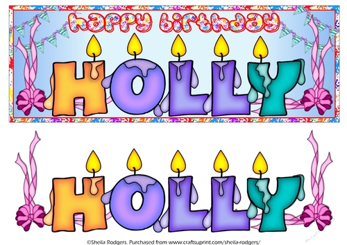 BIRTHDAY CANDLES NAMES - HOLLY
