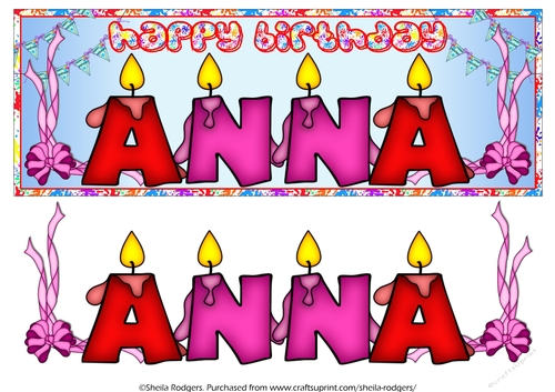 BIRTHDAY CANDLES NAMES - ANNA