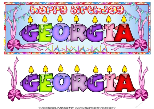 BIRTHDAY CANDLES NAMES - GEORGIA
