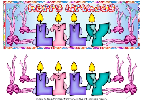 BIRTHDAY CANDLES NAMES - LILY