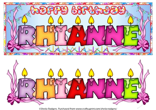 BIRTHDAY CANDLES NAMES - RHIANNE