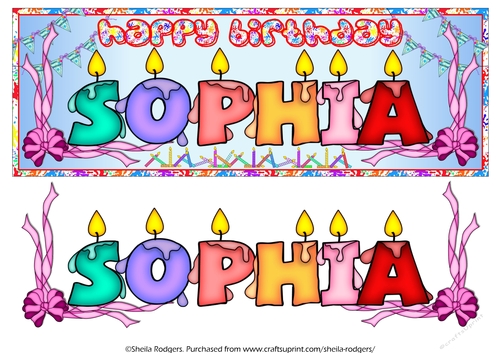 BIRTHDAY CANDLES NAMES - SOPHIA