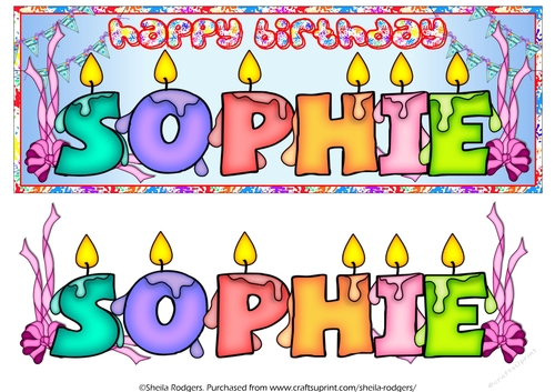 BIRTHDAY CANDLES NAMES - SOPHIE