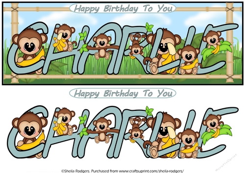 LITTLE MONKEYS NAMES - CHARLIE