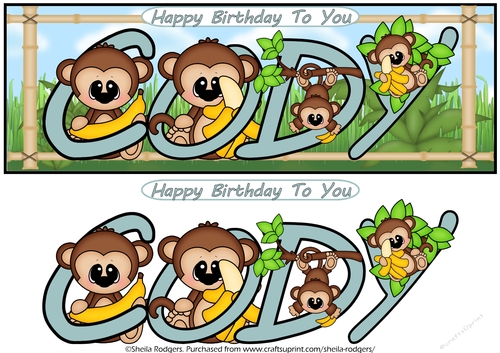 LITTLE MONKEYS NAMES - CODY