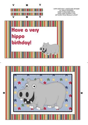 Hippo Birthday Landscape Spinner