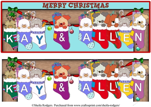 STOCKING PETS NAMES - KAY & ALLEN