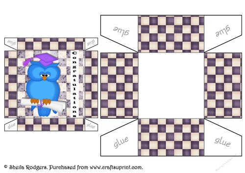 3 INCH GIFT BOX WITH OWL DIPLOMA CONGRATS