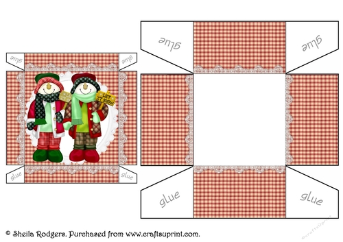 CHRISTMAS GIFT BOX WITH SNOWMEN PALS
