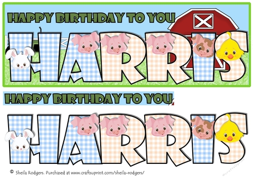 FARM ANIMALS NAMES - HARRIS