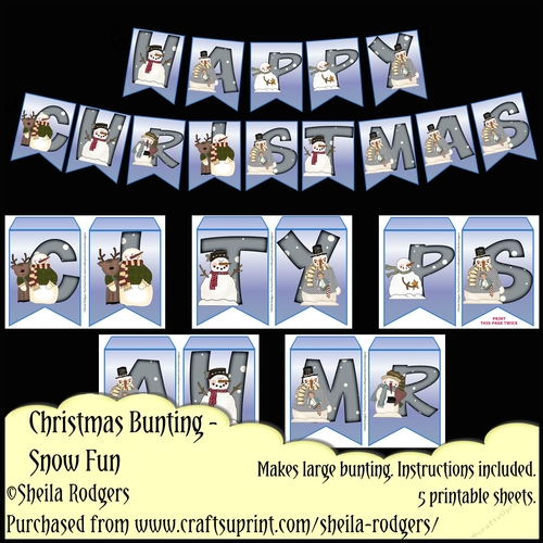 CHRISTMAS BUNTING - SNOW FUN