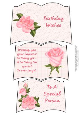 Pink Roses Birthday Book Sheet