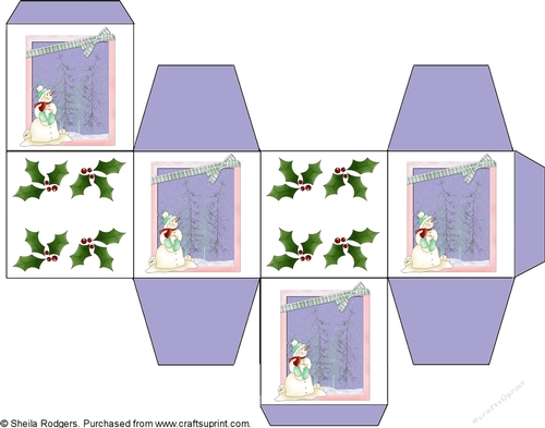 All in One Gift Box - Holly Snowman