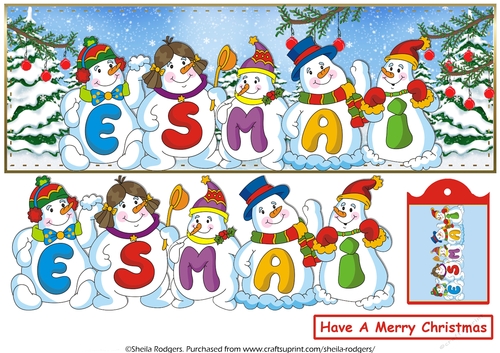 SNOWMEN NAMES LARGE DL - ESMAI