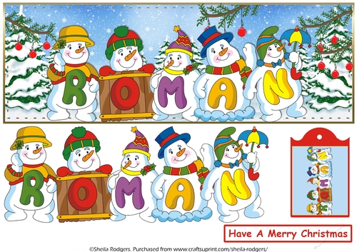 SNOWMEN NAMES LARGE DL - ROMAN