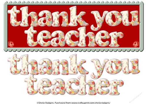 THANK YOU TEACHER - FLORAL CHINTZ
