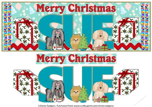 CHRISTMAS PUPPIES - SUE