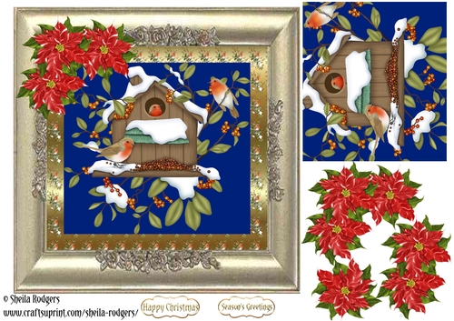 Robins With Poinsettias