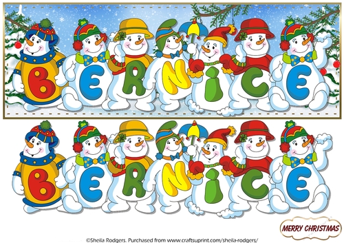 SNOWMEN NAMES LARGE DL - BERNICE