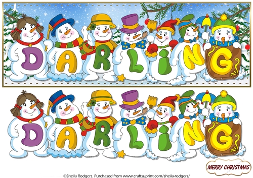 SNOWMEN NAMES LARGE DL - DARLING