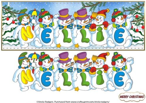 SNOWMEN NAMES LARGE DL - NELLIE