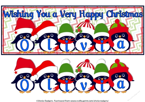 PENGUIN HATS NAMES - OLIVIA