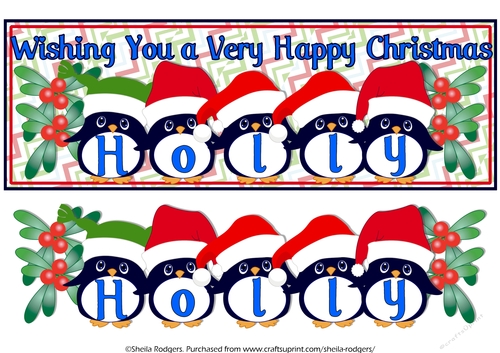 PENGUIN HATS NAMES - HOLLY