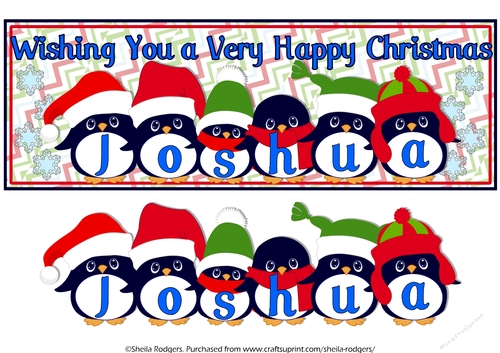 PENGUIN HATS NAMES - JOSHUA