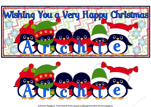 PENGUIN HATS NAMES - ARCHIE