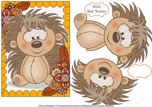 Floral Frame Hedgehog