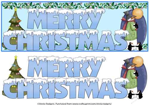 MERRY CHRISTMAS - SNOWMAN AND PENGUINS