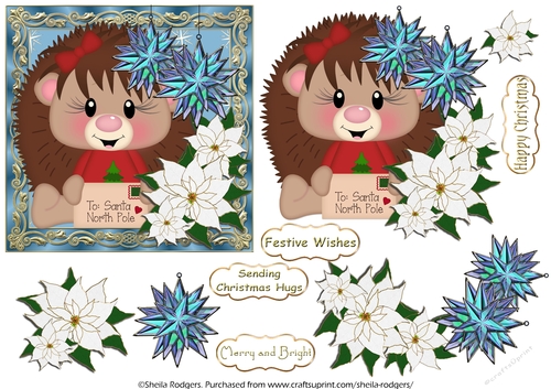 Christmas Hedgehog and Letter