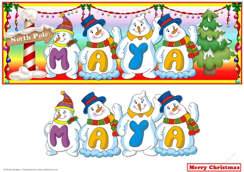 SNOWMEN NAMES LARGE DL - MAYA