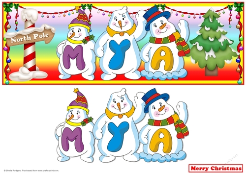 SNOWMEN NAMES LARGE DL - MYA