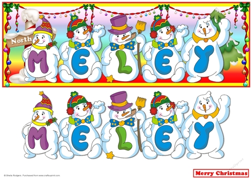 SNOWMEN NAMES LARGE DL - MELEY