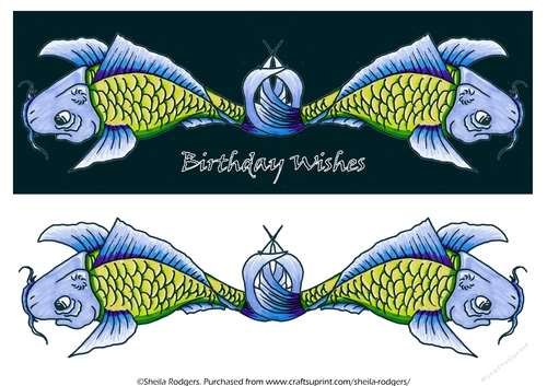 TATTOO ART FANTASY BLUE KOI CARP