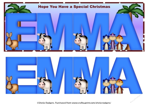 XMAS NATIVITY NAMES - EMMA