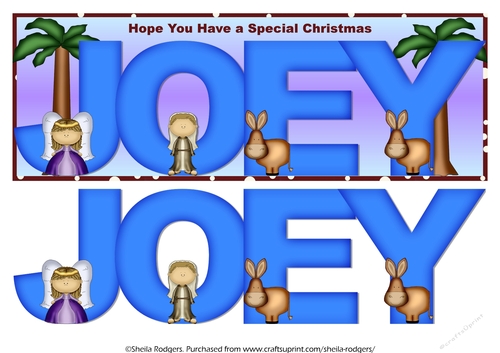 XMAS NATIVITY NAMES - JOEY