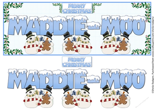 SNOW CAPPED NAMES - MADDIE-MOO
