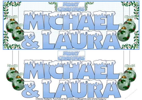 SNOW CAPPED NAMES - MICHAEL & LAURA