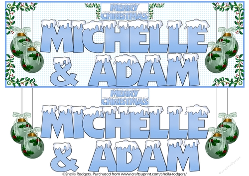 SNOW CAPPED NAMES - MICHELLE & ADAM