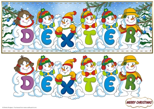 SNOWMEN NAMES LARGE DL - DEXTER