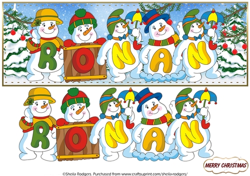 SNOWMEN NAMES LARGE DL - RONAN