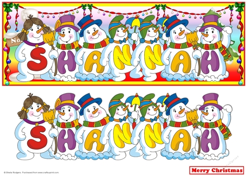 SNOWMEN NAMES LARGE DL - SHANNAH