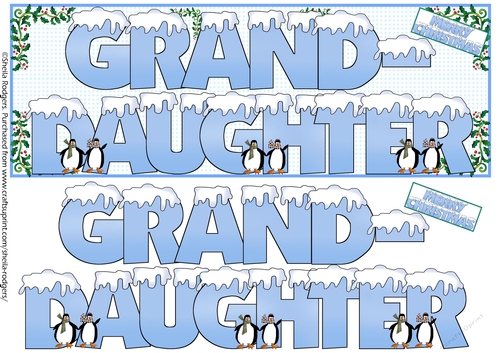 SNOW CAPPED NAMES - GRANDDAUGHTER