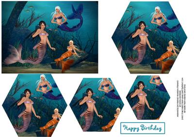 Mermaids Gathering Hexagon Pyramid