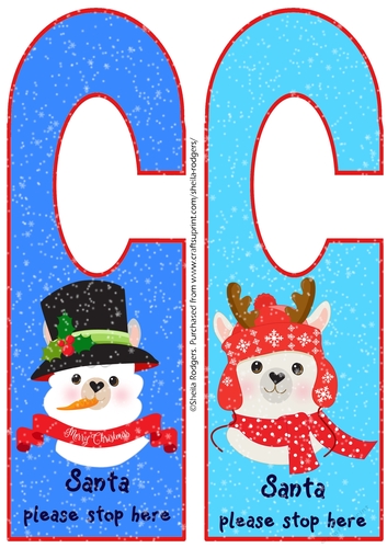 CHRISTMAS LLAMA DOOR HANGERS